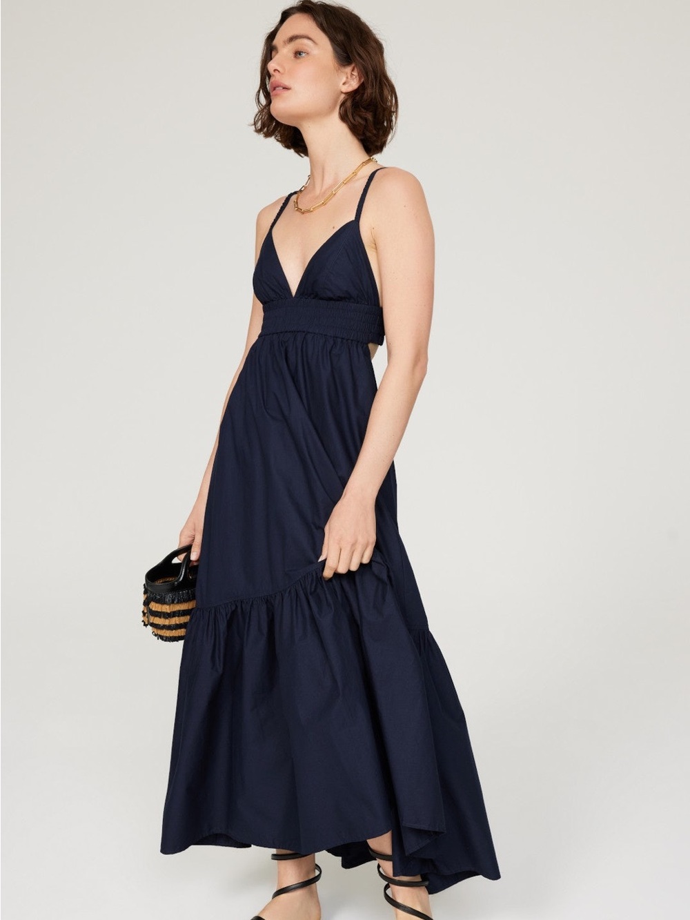 ALC Rhodes Maxi Dress, Dark Blue, size 4
